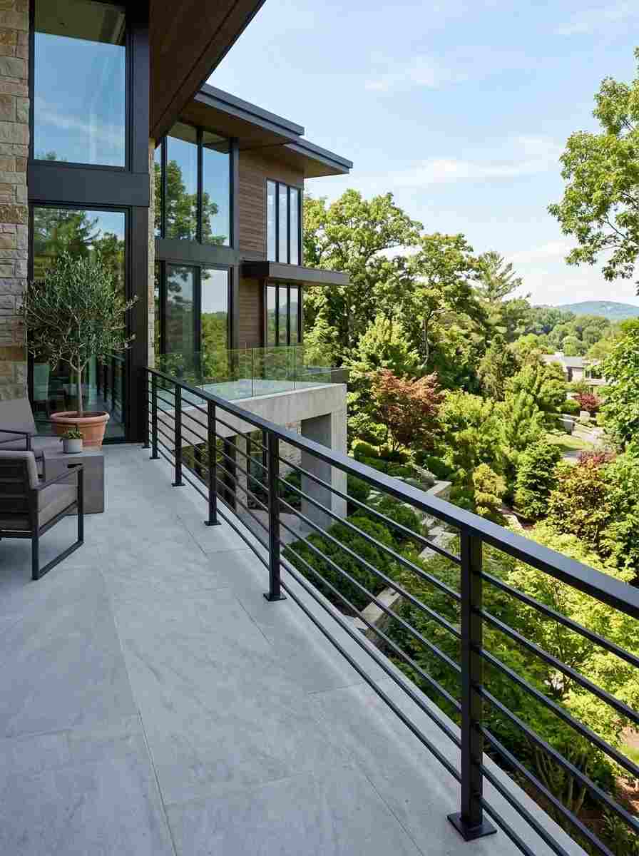 Modern Mild Steel Balcony Railing